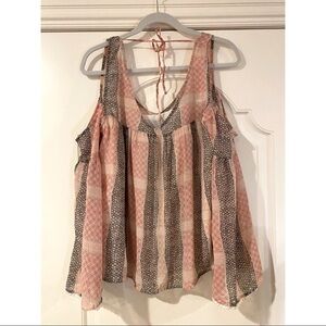A&F PINK/BLACK OFF THE SHOULDER‎ BLOUSE | SZ M
